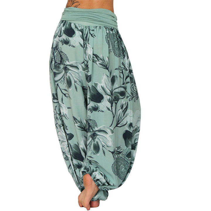 Lose Haremshose für Damen, Yogahose mit Buddha-Steinen, Blumenblattmuster - image 30