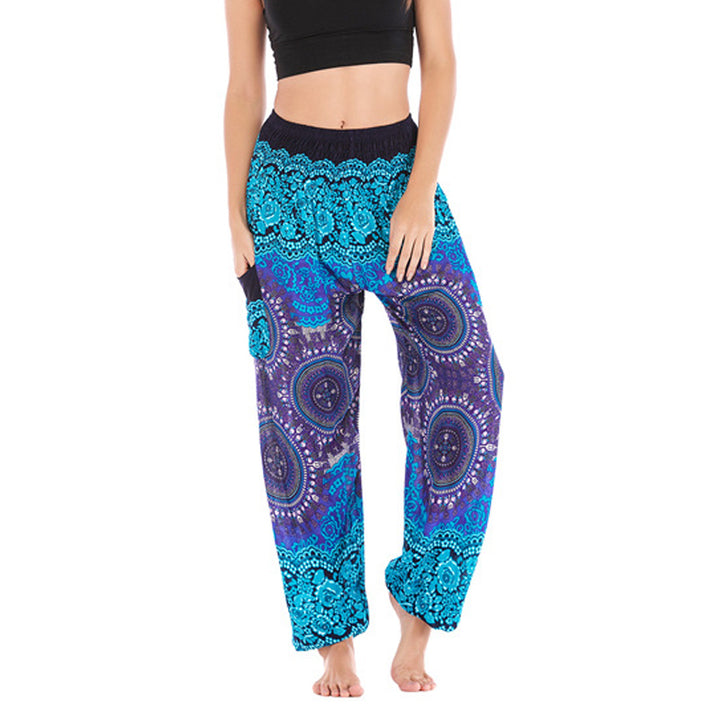 Buddha Stones Boho Lose Haremshose Damen Yogahose - Blau-US2-8/10， UK/AU6-12/14，EU34-40/42 (F) - image 13