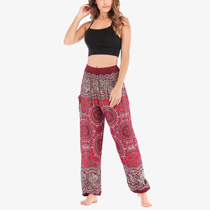 Buddha Stones Boho Lose Haremshose Damen Yogahose