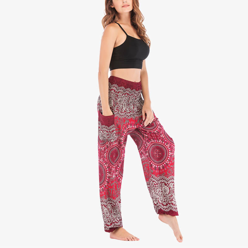 Buddha Stones Boho Lose Haremshose Damen Yogahose