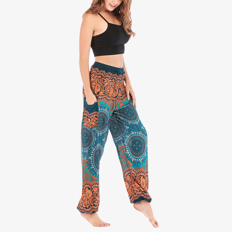 Buddha Stones Boho Lose Haremshose Damen Yogahose