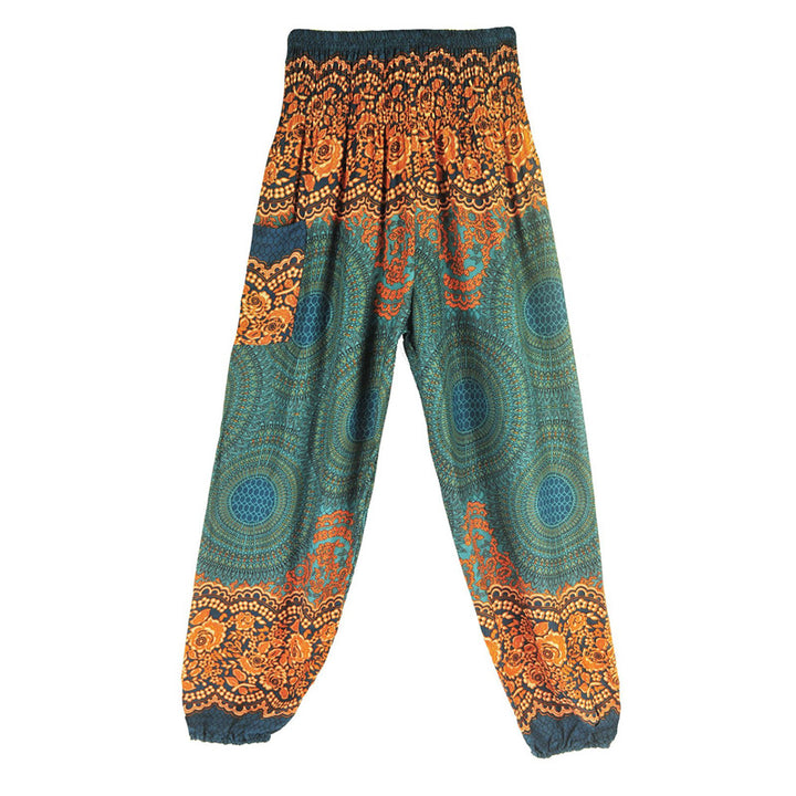 Buddha Stones lockere, lässige Haremshose mit rundem geometrischem Muster und hoher Taille für Damen - image 24