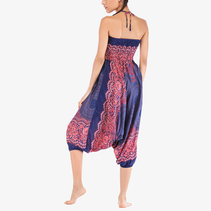 Buddha Stones Two Style Wear Runde Geometrische Muster locker gesmokte Haremshose Overall mit hoher Taille Damen Yogahose - image 18