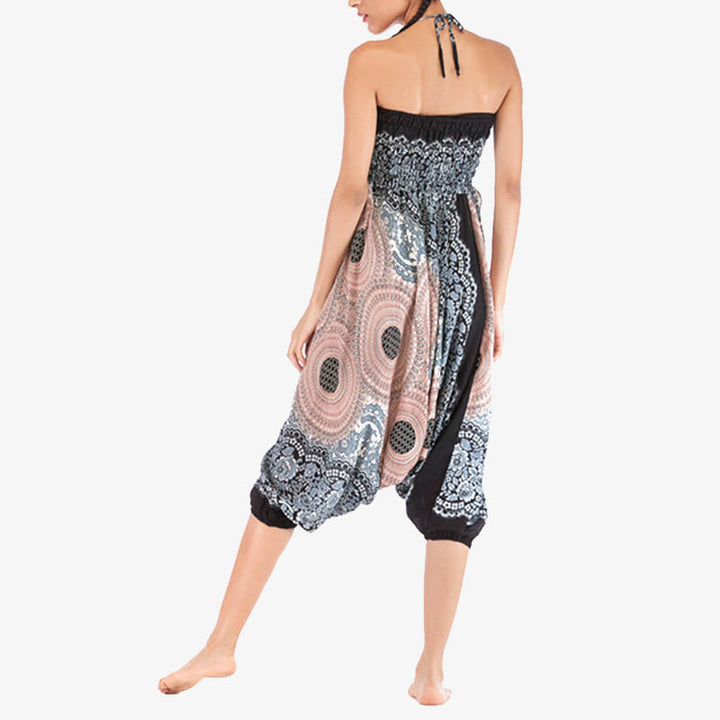 Buddha Stones Two Style Wear Runde Geometrische Muster locker gesmokte Haremshose Overall mit hoher Taille Damen Yogahose - image 36