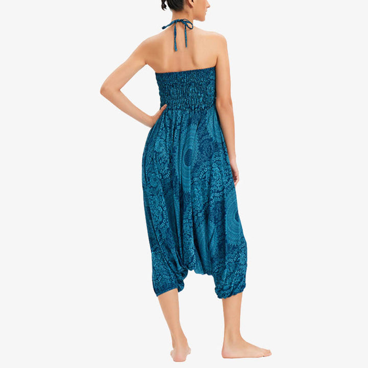 Buddha Stones Two Style Wear Runde geometrische lockere lässige Haremshose Jumpsuit Damen Yogahose