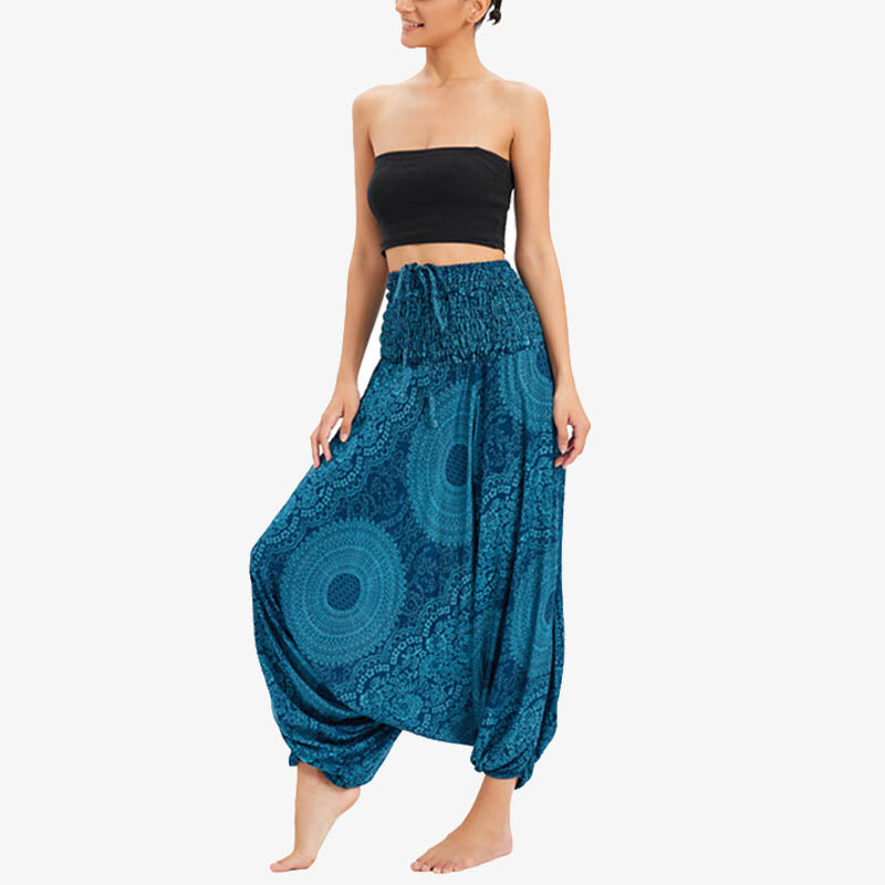 Buddha Stones Two Style Wear Runde geometrische lockere lässige Haremshose Jumpsuit Damen Yogahose - image 3