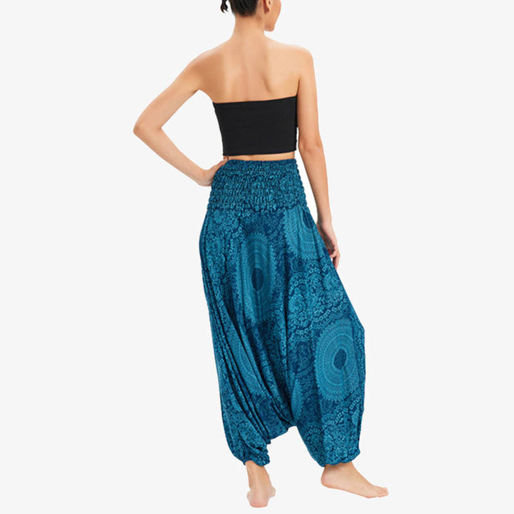 Buddha Stones Two Style Wear Runde geometrische lockere lässige Haremshose Jumpsuit Damen Yogahose - image 4