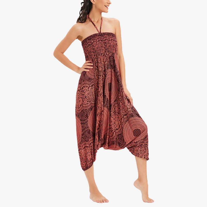 Buddha Stones Two Style Wear Runde geometrische lockere lässige Haremshose Jumpsuit Damen Yogahose - image 13