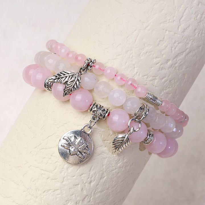 Buddha Stones 3-teiliges Armband aus natürlichem Quarzkristall mit Perlen und Heilenergie, Lotus - image 22