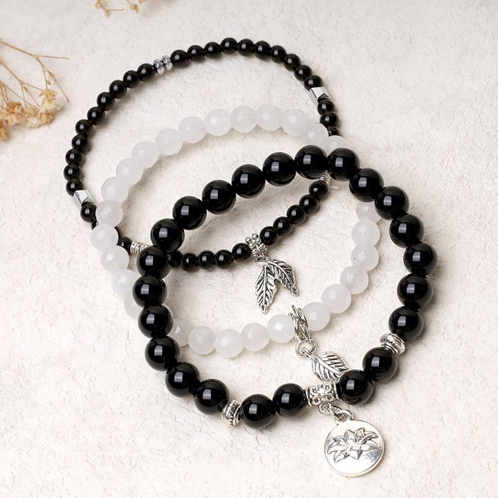Buddha Stones 3-teiliges Armband aus natürlichem Quarzkristall mit Perlen und Heilenergie, Lotus - image 9