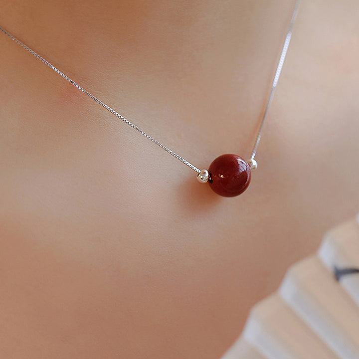 Buddha Stones Halsketten-Anhänger aus 925er-Sterlingsilber mit Zinnoberperlen - image 6