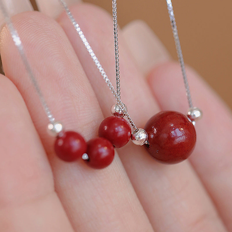 Buddha Stones Halsketten-Anhänger aus 925er-Sterlingsilber mit Zinnoberperlen - image 7