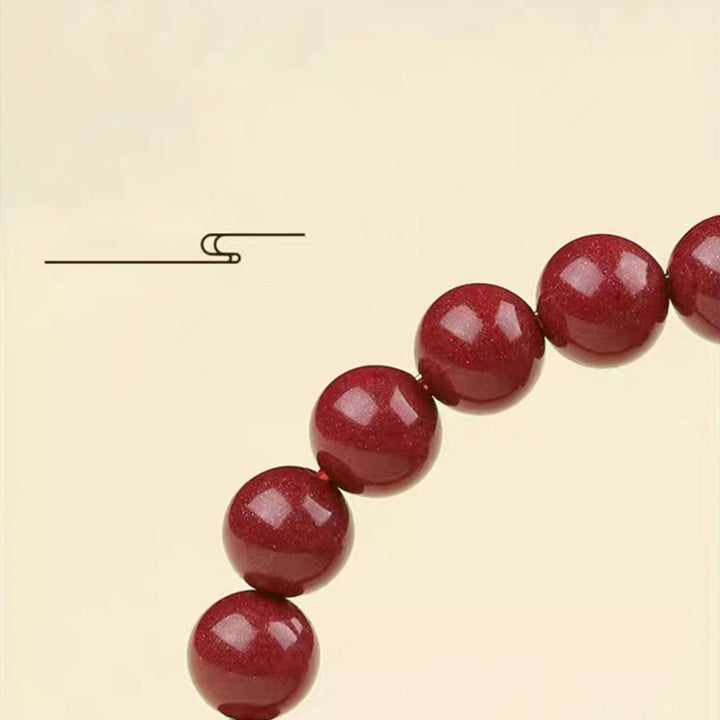 Buddha Stones Armband aus 925er-Sterlingsilber, natürlicher Zinnober, Segensarmband mit vier Tieren - image 15