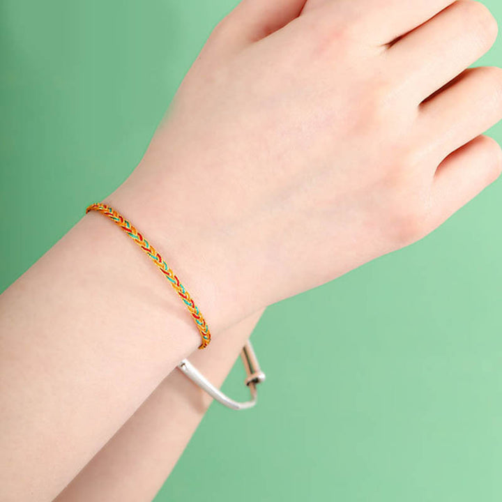 Buddha Stones Handgefertigtes geflochtenes Armband mit mehrfarbigem Drachenschuppenmuster - image 11