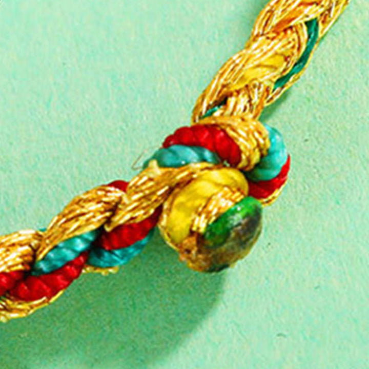 Buddha Stones Handgefertigtes geflochtenes Armband mit mehrfarbigem Drachenschuppenmuster - image 5