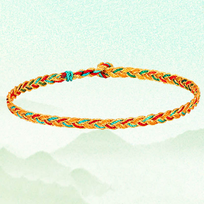 Buddha Stones Handgefertigtes geflochtenes Armband mit mehrfarbigem Drachenschuppenmuster - image 7