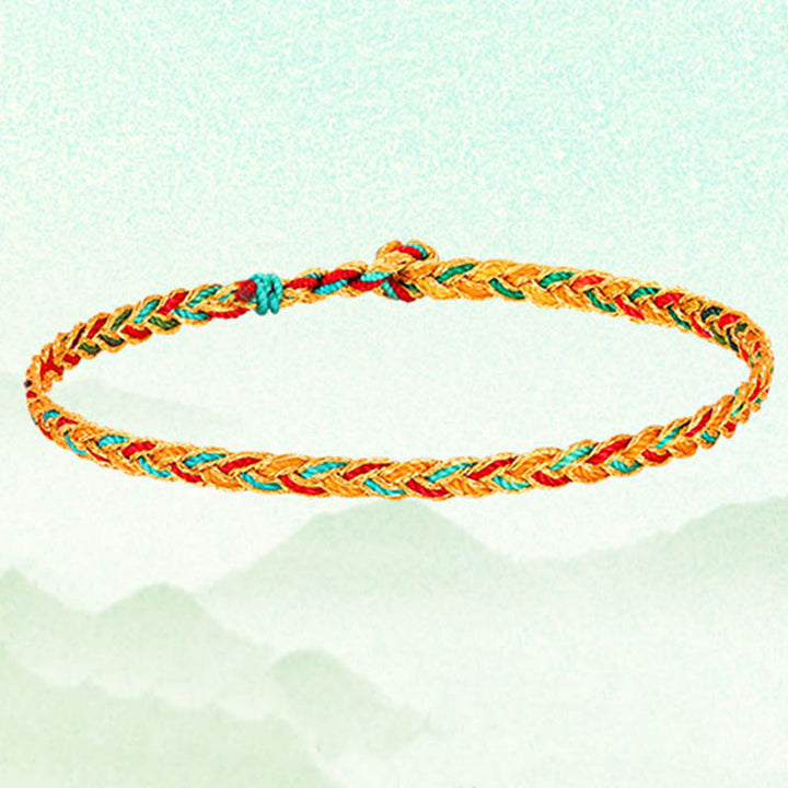 Buddha Stones Handgefertigtes geflochtenes Armband mit mehrfarbigem Drachenschuppenmuster - image 7