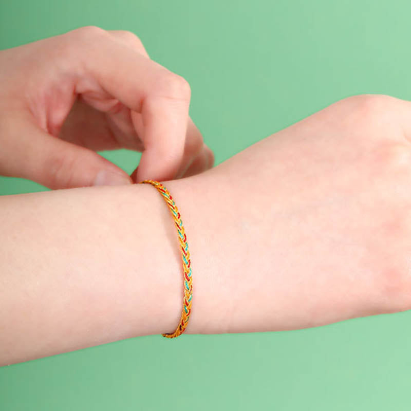 Buddha Stones Handgefertigtes geflochtenes Armband mit mehrfarbigem Drachenschuppenmuster - image 8