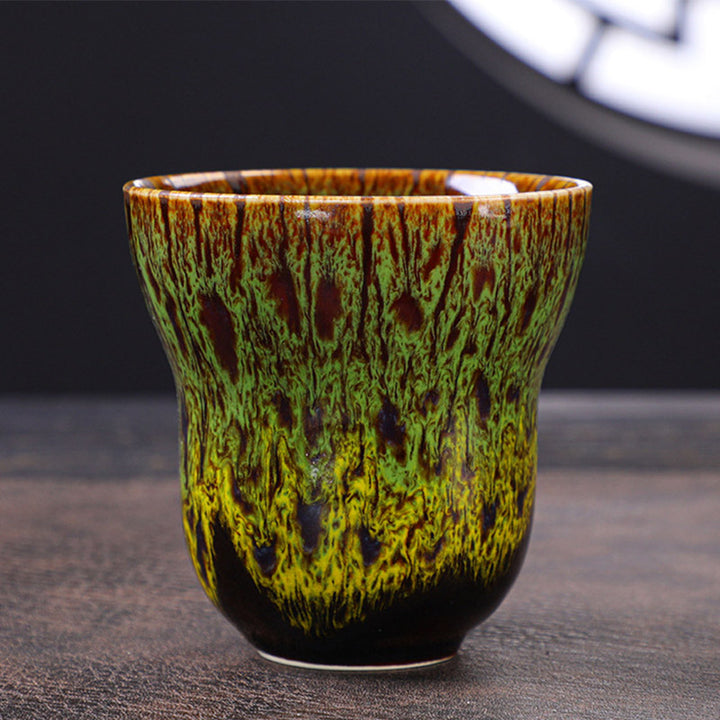 Buddha Stones Vintage-Kaffeebecher, Teetasse, Keramik, 150 ml - Grün 7,5 cm × 7,5 cm × 150 ml - image 15