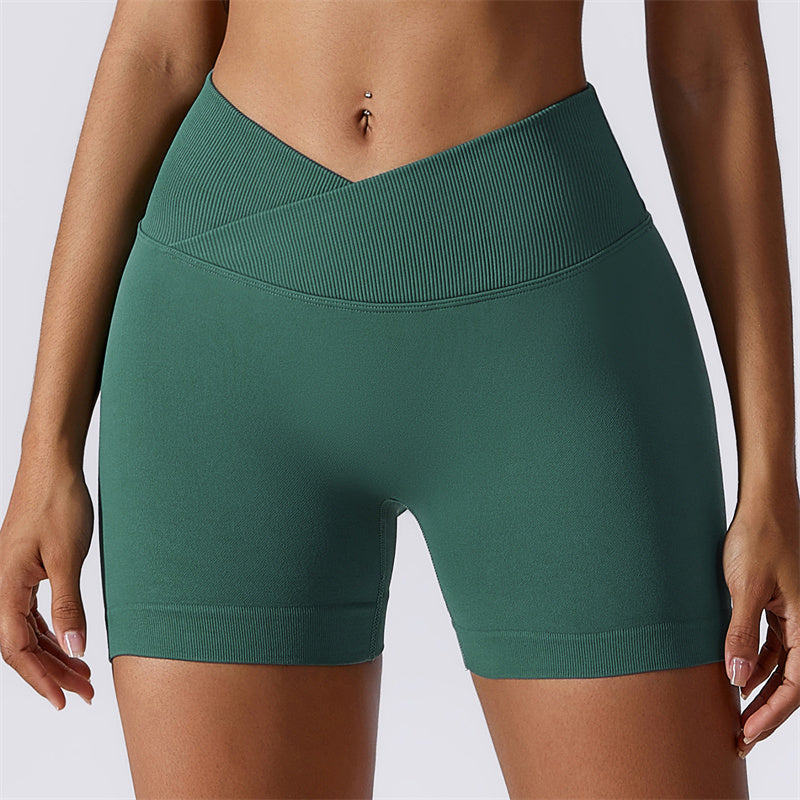 Buddha Stones Nahtlose, hochelastische Sport- und Fitnessshorts mit hoher Taille, Yoga-Trainingsshorts für Damen