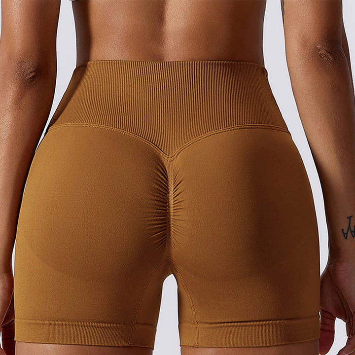 Buddha Stones Nahtlose, hochelastische Sport- und Fitnessshorts mit hoher Taille, Yoga-Trainingsshorts für Damen