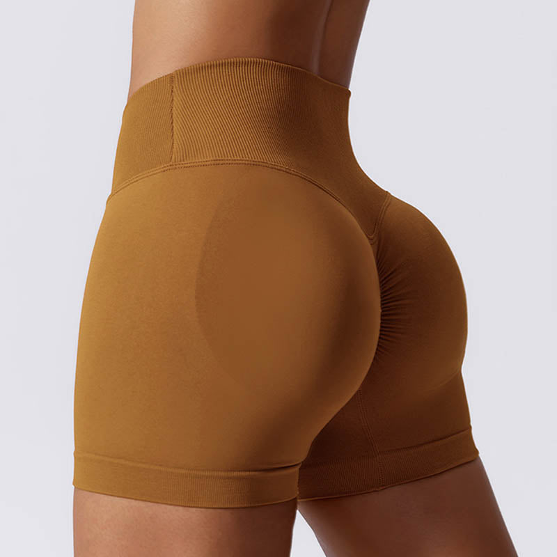 Buddha Stones Nahtlose, hochelastische Sport- und Fitnessshorts mit hoher Taille, Yoga-Trainingsshorts für Damen