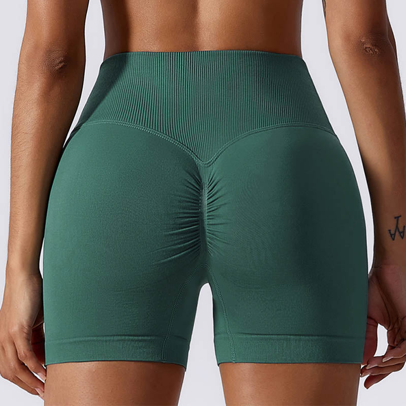 Buddha Stones Nahtlose, hochelastische Sport- und Fitnessshorts mit hoher Taille, Yoga-Trainingsshorts für Damen