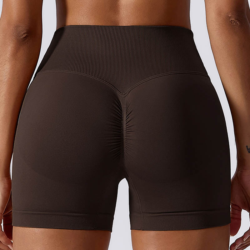 Buddha Stones Nahtlose, hochelastische Sport- und Fitnessshorts mit hoher Taille, Yoga-Trainingsshorts für Damen