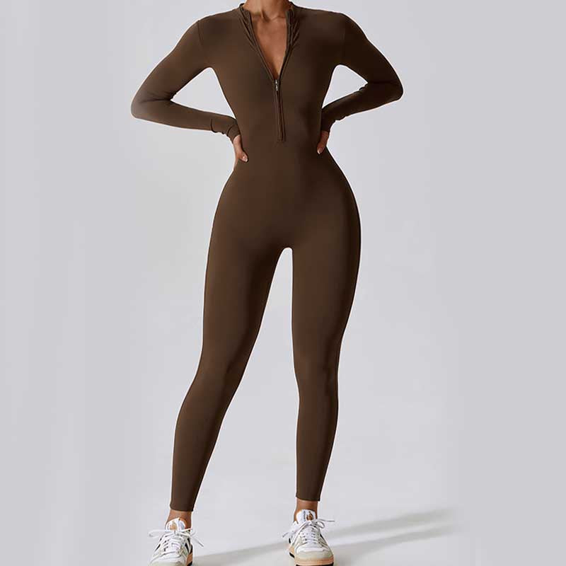 Buddha Stones Damen-Overall mit Reißverschluss, langärmlig, Shapewear, Sport, Fitness, Yoga, Bodysuit - image 7