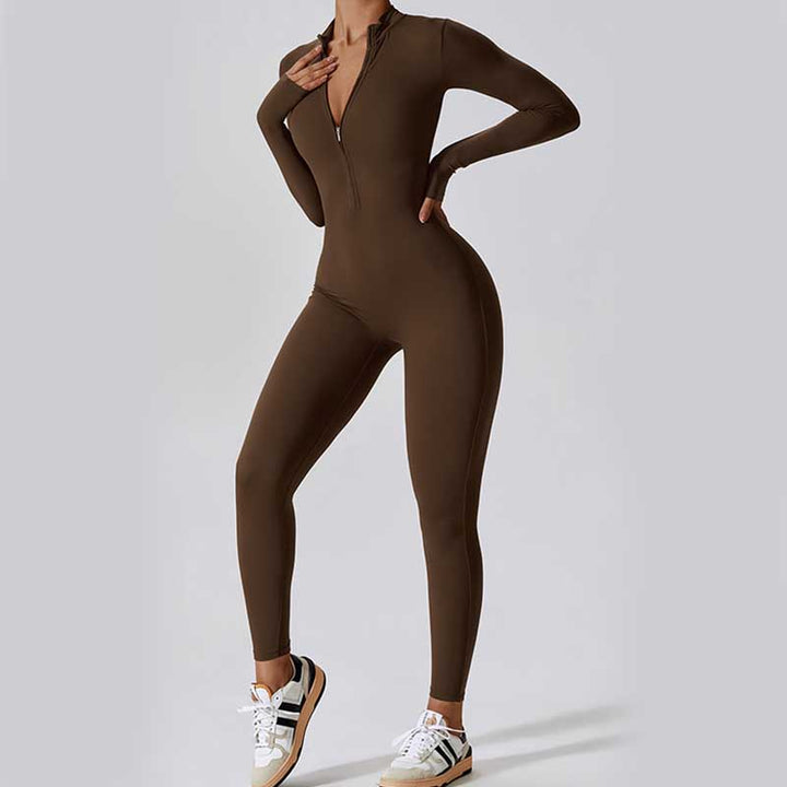 Buddha Stones Damen-Overall mit Reißverschluss, langärmlig, Shapewear, Sport, Fitness, Yoga, Bodysuit - image 2