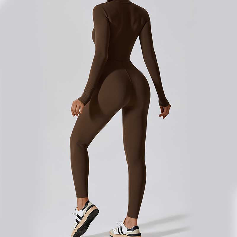 Buddha Stones Damen-Overall mit Reißverschluss, langärmlig, Shapewear, Sport, Fitness, Yoga, Bodysuit - image 3