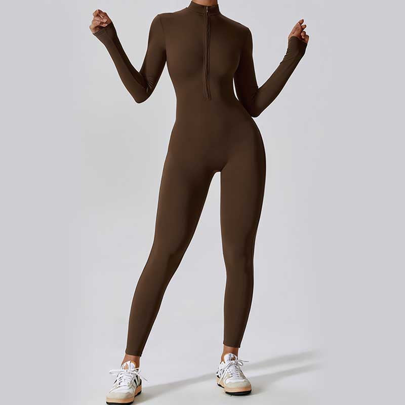 Buddha Stones Damen-Overall mit Reißverschluss, langärmlig, Shapewear, Sport, Fitness, Yoga, Bodysuit - image 4