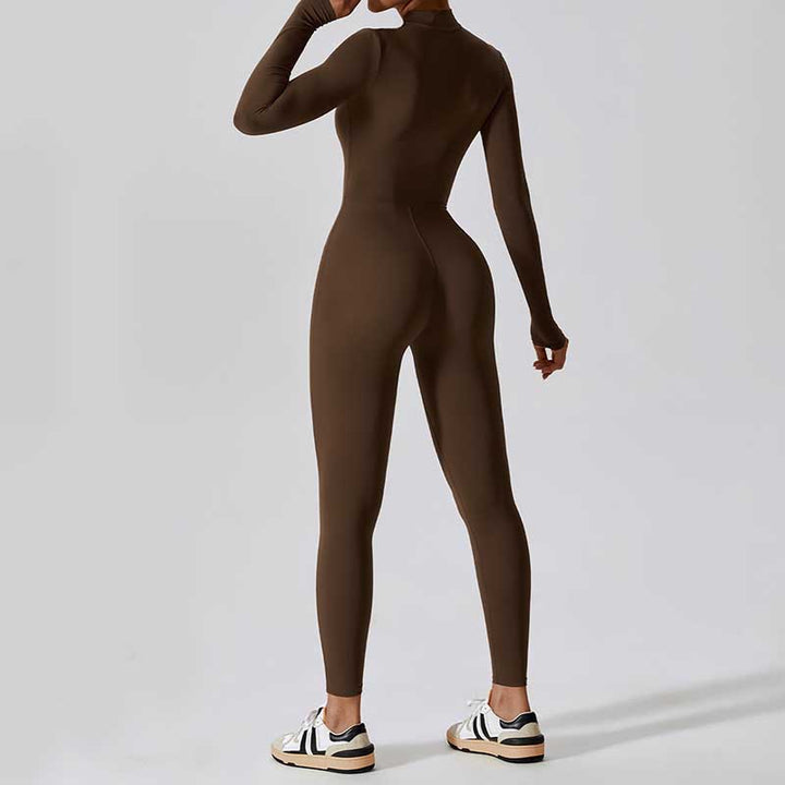 Buddha Stones Damen-Overall mit Reißverschluss, langärmlig, Shapewear, Sport, Fitness, Yoga, Bodysuit - image 8