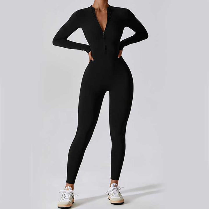Buddha Stones Damen-Overall mit Reißverschluss, langärmlig, Shapewear, Sport, Fitness, Yoga, Bodysuit - image 15