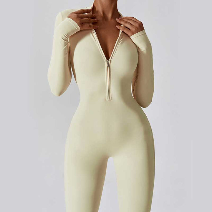 Buddha Stones Damen-Overall mit Reißverschluss, langärmlig, Shapewear, Sport, Fitness, Yoga, Bodysuit - image 34