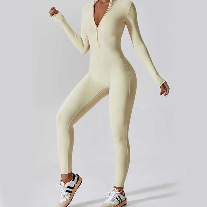 Buddha Stones Damen-Overall mit Reißverschluss, langärmlig, Shapewear, Sport, Fitness, Yoga, Bodysuit - image 31