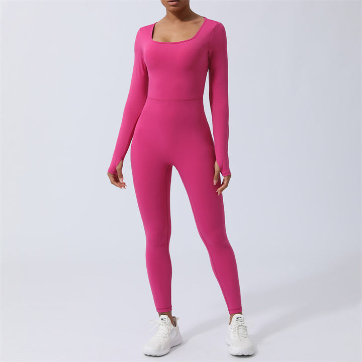Buddha Stones Langarm-Overall für Damen, rückenfrei, Sport, Fitness, Yoga, Bodysuit - image 3