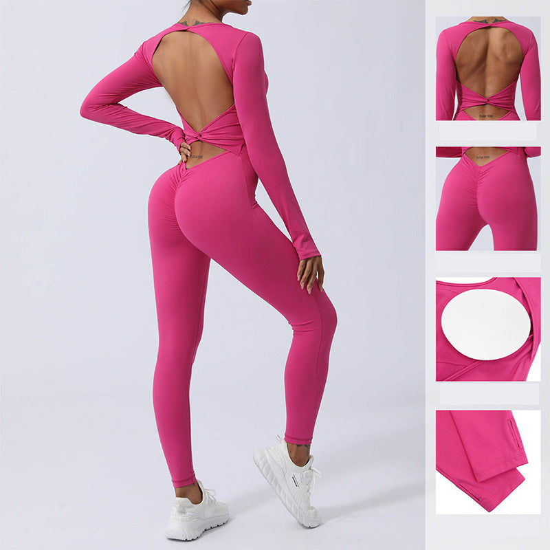 Buddha Stones Langarm-Overall für Damen, rückenfrei, Sport, Fitness, Yoga, Bodysuit - image 6