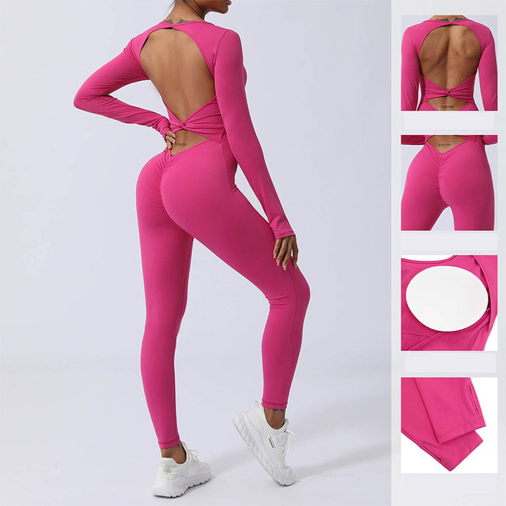 Buddha Stones Langarm-Overall für Damen, rückenfrei, Sport, Fitness, Yoga, Bodysuit - image 6