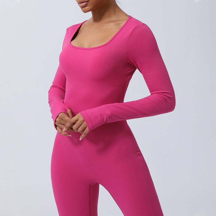 Buddha Stones Langarm-Overall für Damen, rückenfrei, Sport, Fitness, Yoga, Bodysuit - image 1