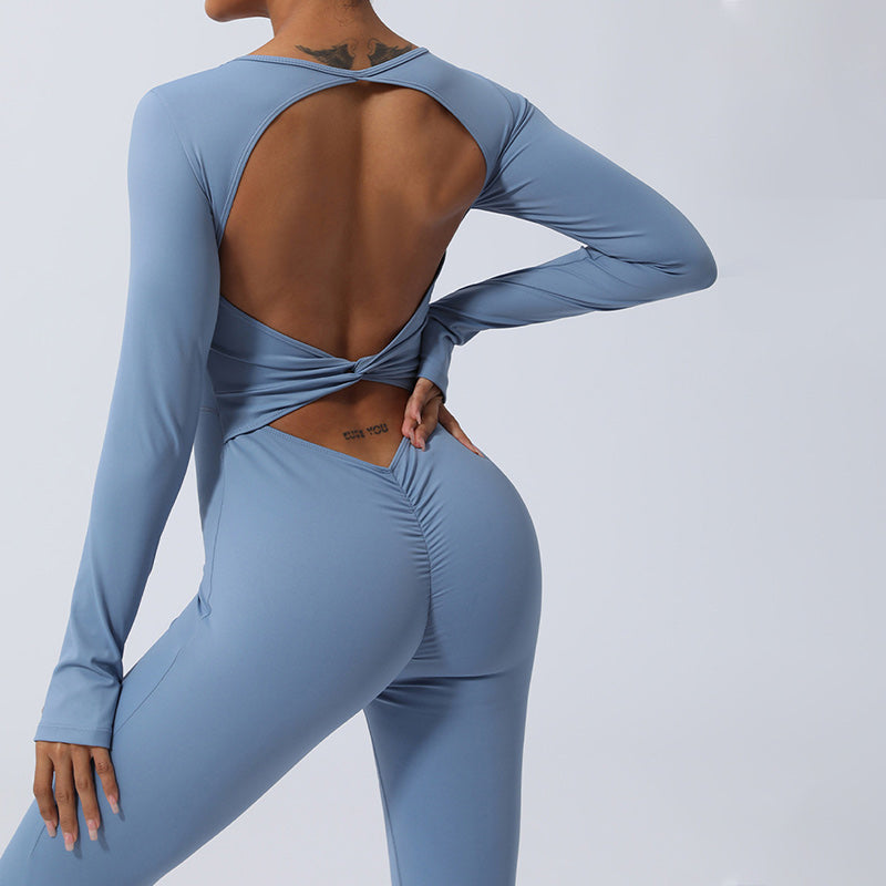 Buddha Stones Langarm-Overall für Damen, rückenfrei, Sport, Fitness, Yoga, Bodysuit - image 14