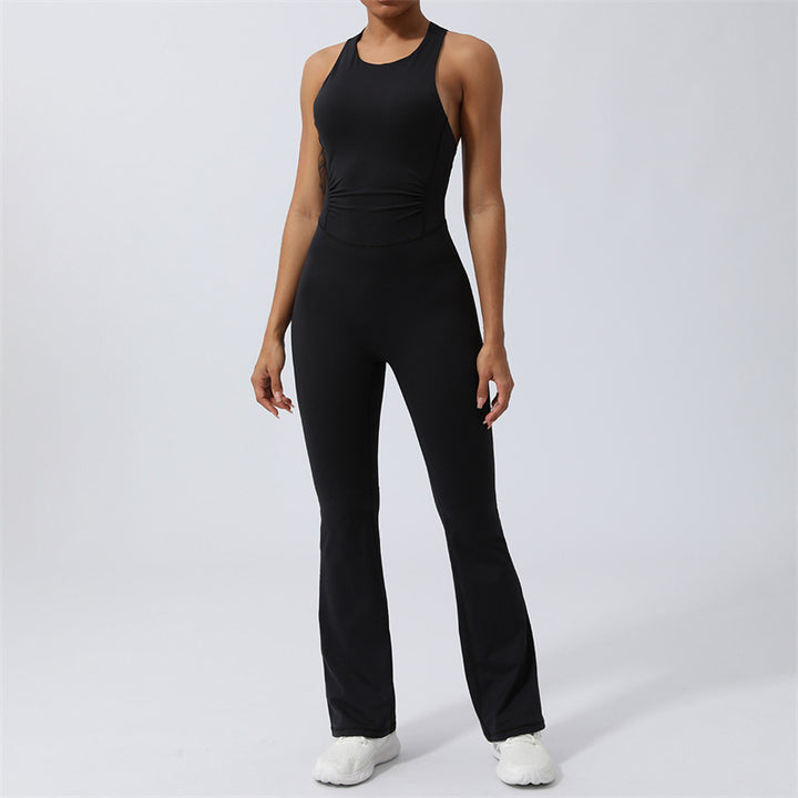 Buddha Stones Workout Crisscross Ärmelloser Flare-Overall für Damen, Sport, Fitness, Yoga, Bodysuit - Schwarz - US8-10， UK/AU12-14，EU40-42 (XL) - image 22
