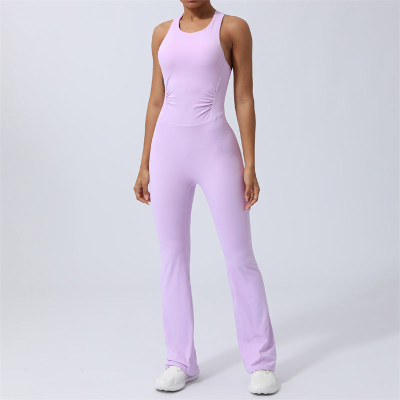 Buddha Stones Workout Crisscross Ärmelloser Flare-Overall für Damen, Sport, Fitness, Yoga, Bodysuit - Lila - US 8-10, UK/AU 12-14, EU 40-42 (XL) - image 13