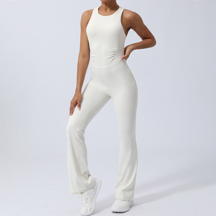Buddha Stones Workout Crisscross Ärmelloser Flare-Overall für Damen, Sport, Fitness, Yoga, Bodysuit - image 12