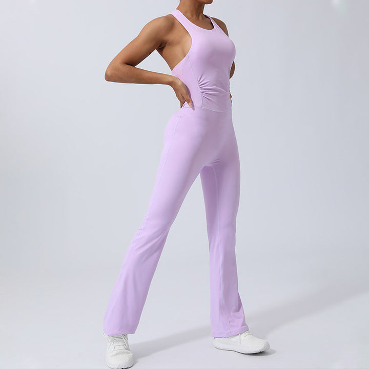 Buddha Stones Workout Crisscross Ärmelloser Flare-Overall für Damen, Sport, Fitness, Yoga, Bodysuit - image 15