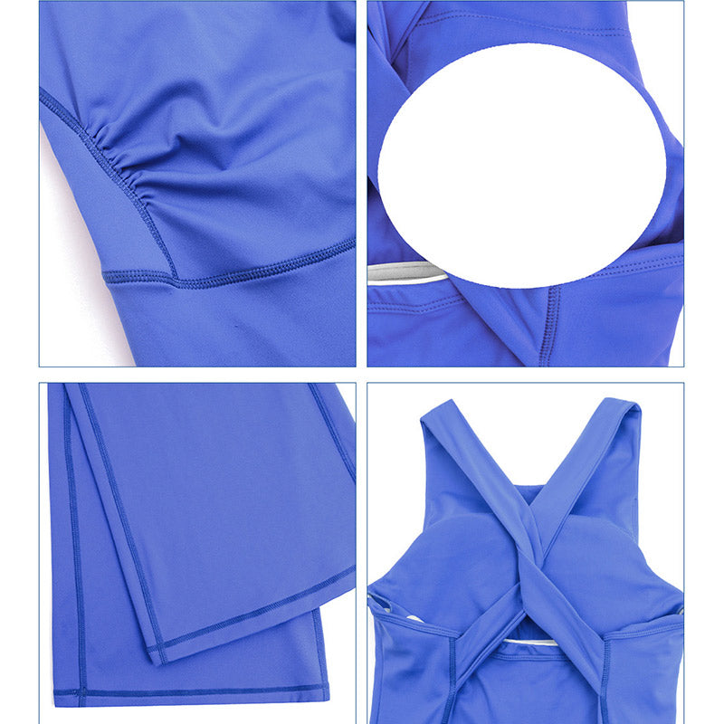 Buddha Stones Workout Crisscross Ärmelloser Flare-Overall für Damen, Sport, Fitness, Yoga, Bodysuit - image 20