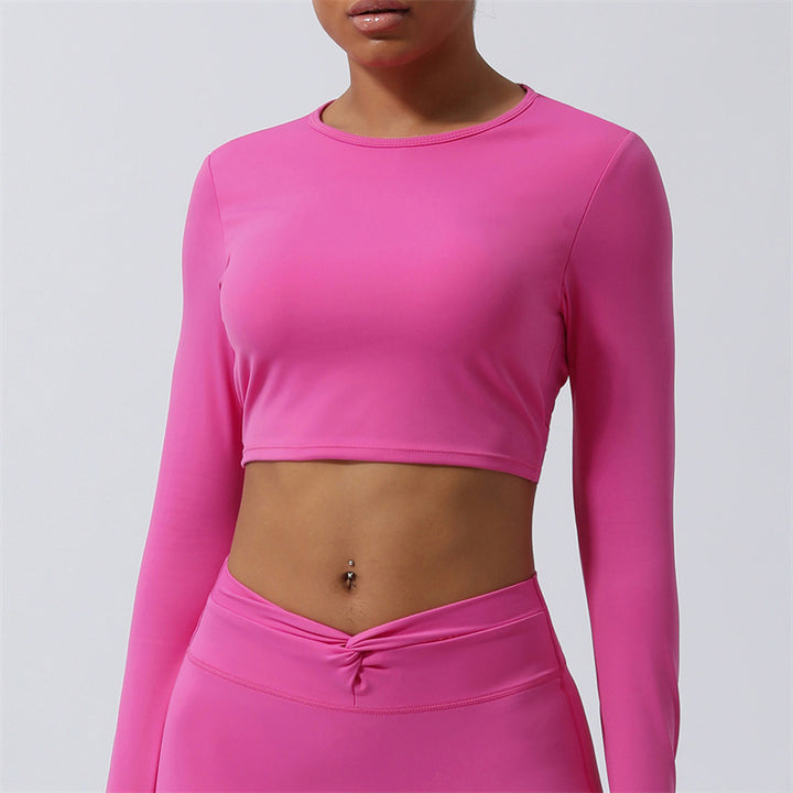 Buddha Stones Workout, langärmlig, kreuz und quer, rückenfreies Oberteil, T-Shirt, Leggings, Sport, Fitness, Yoga, Outfit - Spitze - Rosa - US 8-10, UK/AU 12-14, EU 40-42 (XL) - image 17