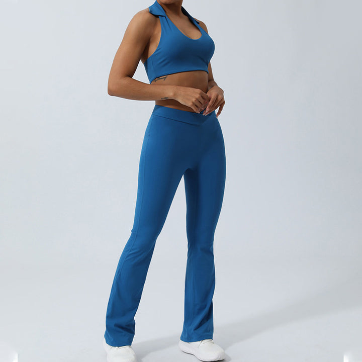 Buddha Stones Trainingsset, ärmellos, rückenfrei, Shorts, ausgestellte Hosen, Sport, Fitness, Yoga, Outfit, 2 Stück - image 18
