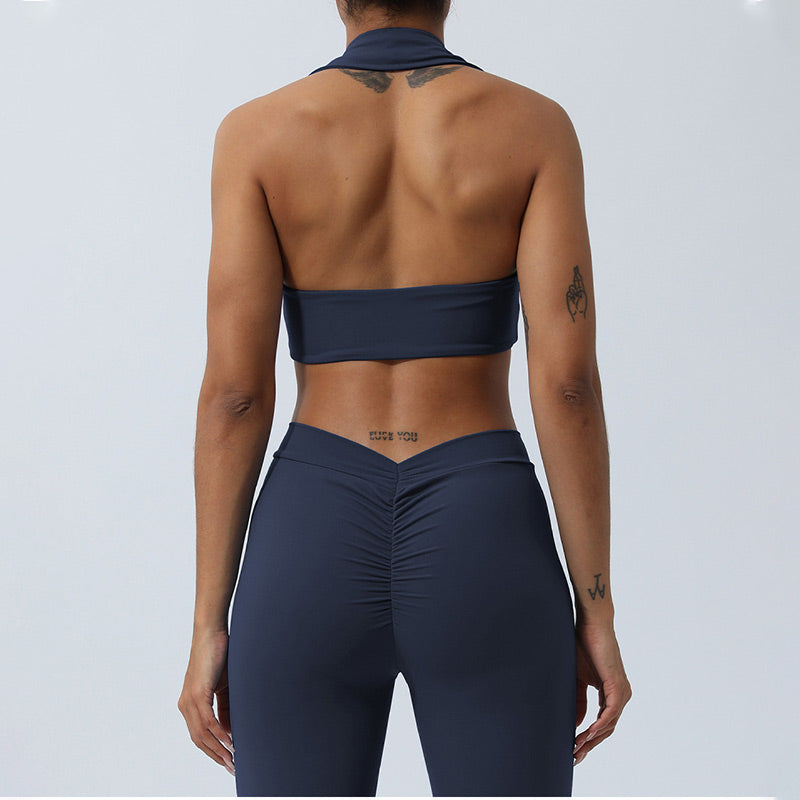 Buddha Stones Trainingsset, ärmellos, rückenfrei, Shorts, ausgestellte Hosen, Sport, Fitness, Yoga, Outfit, 2 Stück - image 15