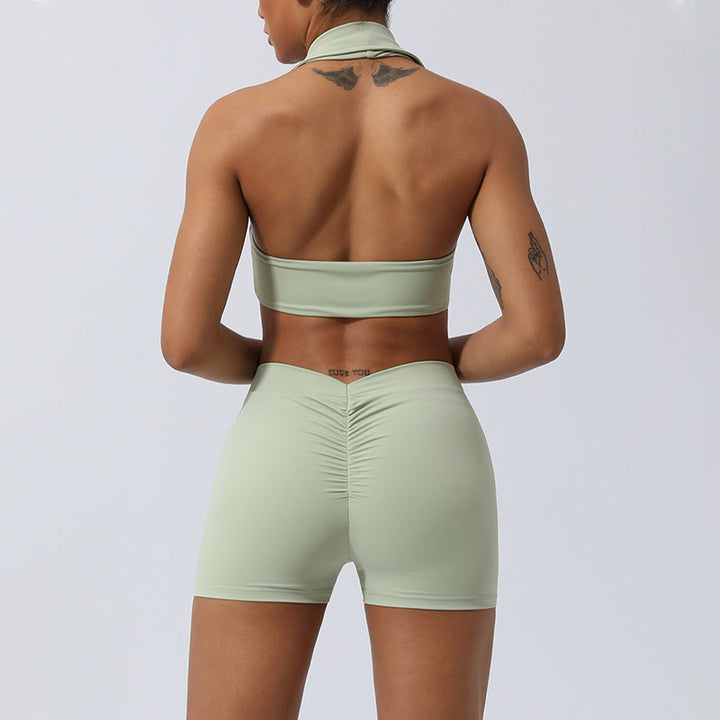 Buddha Stones Trainingsset, ärmellos, rückenfrei, Shorts, ausgestellte Hosen, Sport, Fitness, Yoga, Outfit, 2 Stück - image 10